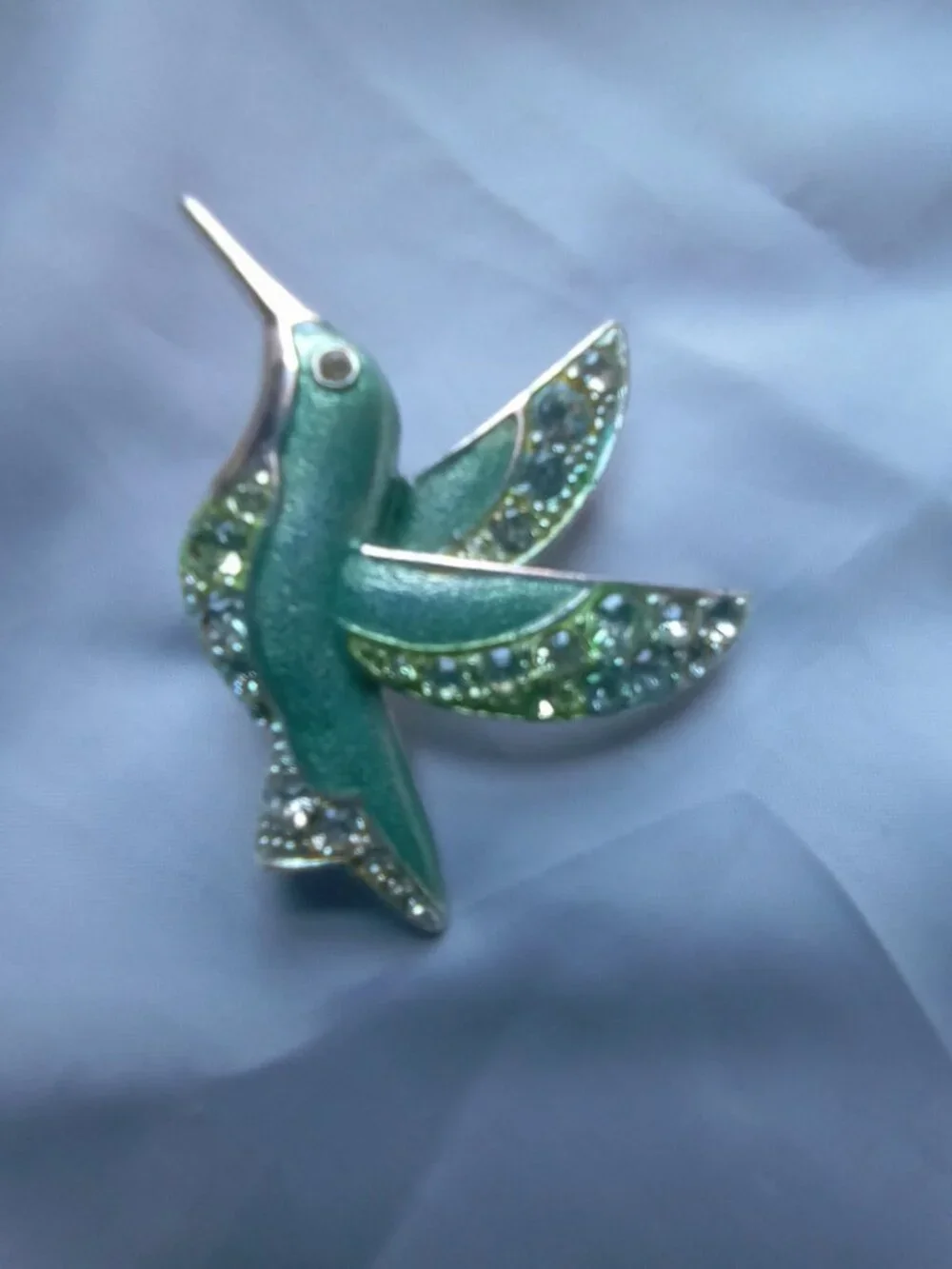 Liz Claiborne Enamel Hummingbird Brooch